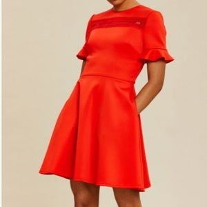Ted Baker Calizee Red Lace detail dress size 4